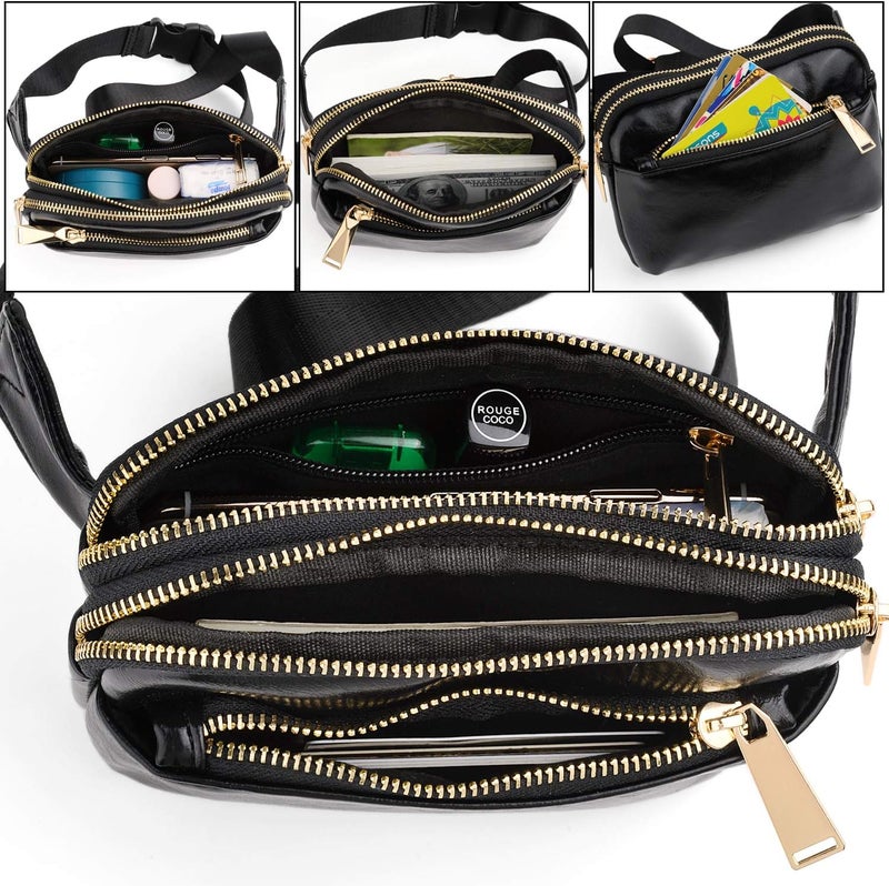 UTO Fanny Pack for Women Crossbody Trendy Fashion Belt Purse Chest Waist Hip Bumbag for Outdoor Shopping Travel Hiking - Image 3